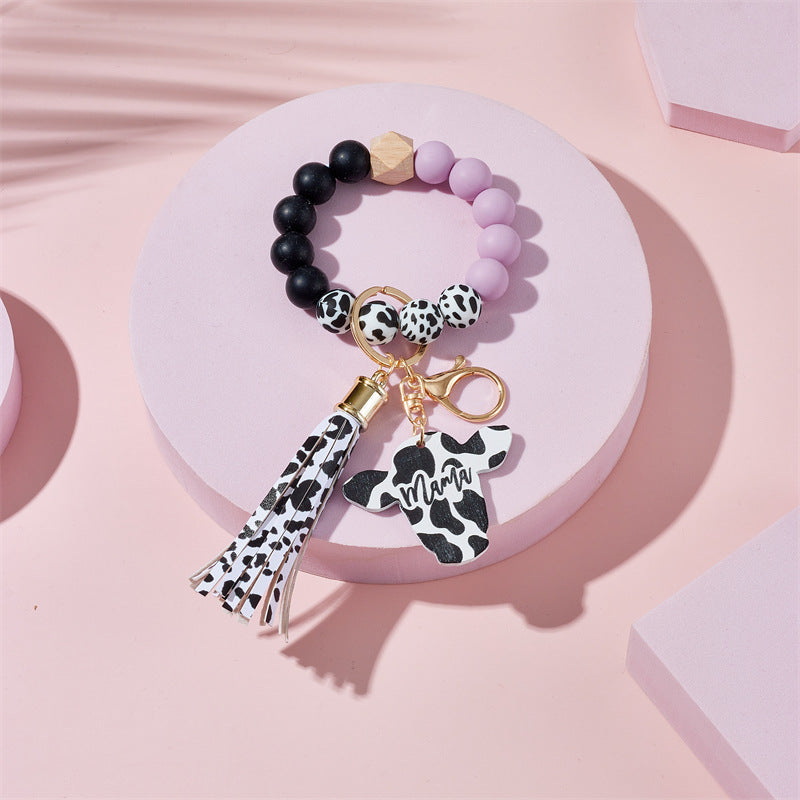 Llavero de muñeca con cuentas de silicona de estilo occidental de estilo occidental de estilo occidental